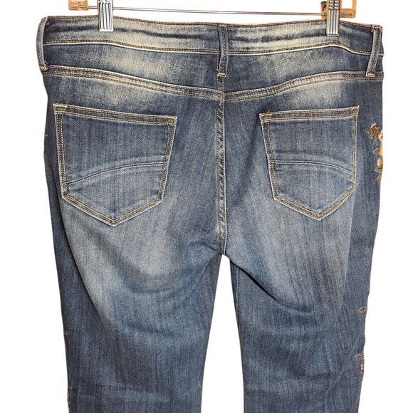 Driftwood classic fit floral Embroidered Kelly jeans bootcut boho midrise 31 - Picture 4 of 6